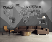 3D Modern Simplicity Grey Map Wall Mural Wallpaper SWW3412- Jess Art Decoration