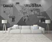 3D Modern Simplicity Grey Map Wall Mural Wallpaper SWW3412- Jess Art Decoration