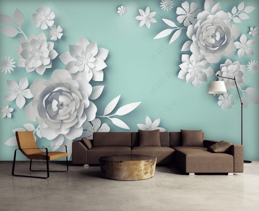 3D White Relief Floral Wall Mural Wallpaper SWW3437- Jess Art Decoration