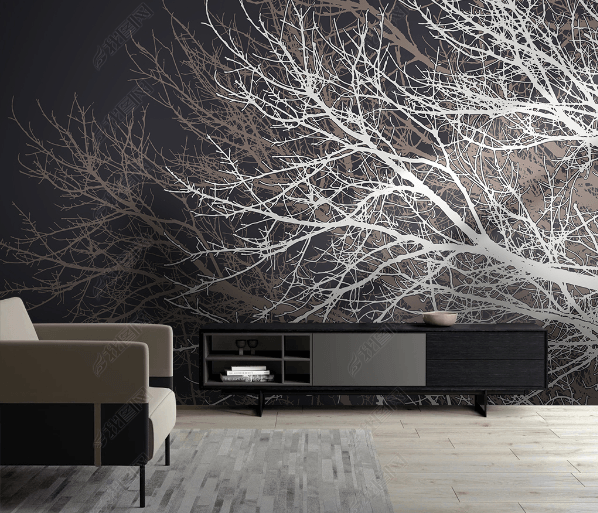 3D Hand Drawn Grey Forest Wall Mural Wallpaper LQH 149- Jess Art Decoration