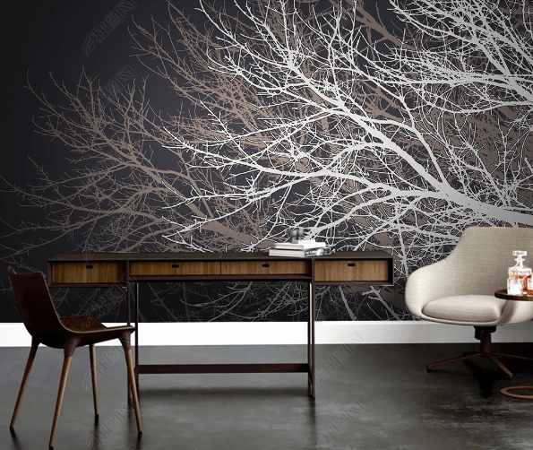 3D Hand Drawn Grey Forest Wall Mural Wallpaper LQH 149- Jess Art Decoration