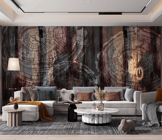 3D Hand Drawn Tree Ring Texture Wall Mural Wallpaper LQH 147- Jess Art Decoration