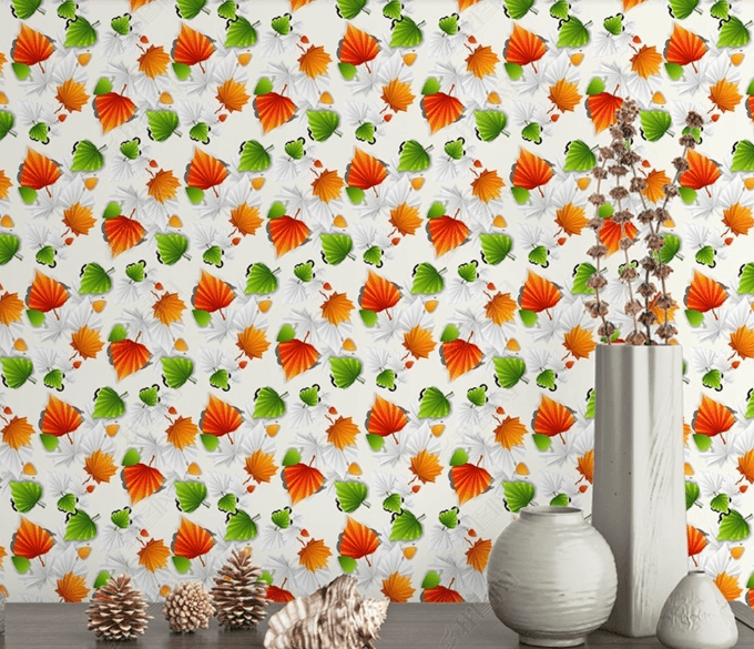 3D Watercolor Leaf Pattern Wall Mural Wallpaper LQH 48- Jess Art Decoration