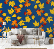 3D Hand Drawn Maple Leaf Wall Mural Wallpaper LQH 57- Jess Art Decoration