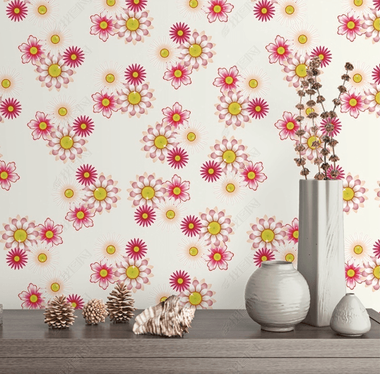 3D Hand Drawn Pink Floral Wall Mural Wallpaper LQH 73- Jess Art Decoration