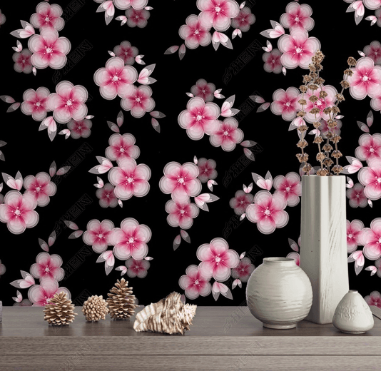 3D Watercolor Cherry Blossom Wall Mural Wallpaper LQH 101- Jess Art Decoration