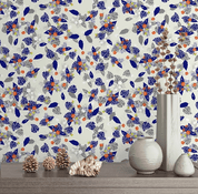 3D Tropical Blue Grey Leaves Wall Mural Wallpaper LQH 99- Jess Art Decoration