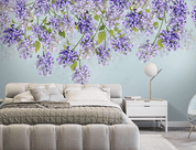 3D Hand-painted Purple Floral Pastoral Wall Wall Mural Wallpaper SWW4755- Jess Art Decoration