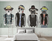 3D Cartoon Animal Dog Mr. Wall Mural Wallpaper LQH 61- Jess Art Decoration
