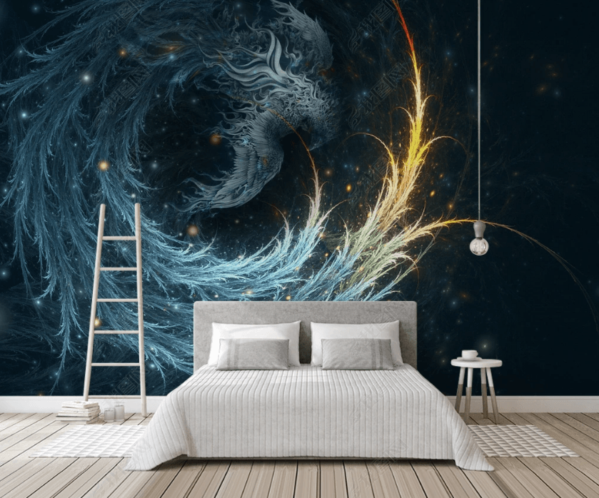 3D Hand Drawn Animal Phoenix Wall Mural Wallpaper LQH 95- Jess Art Decoration
