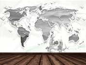 3D Abstract Grey World Map Wall Mural Wallpaper LQH 232- Jess Art Decoration