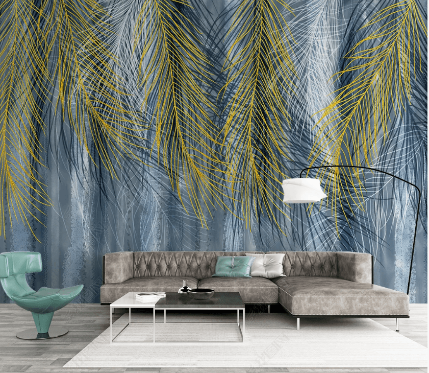 3D Hand Drawn Feather Texture Wall Mural Wallpaper LQH 29- Jess Art Decoration