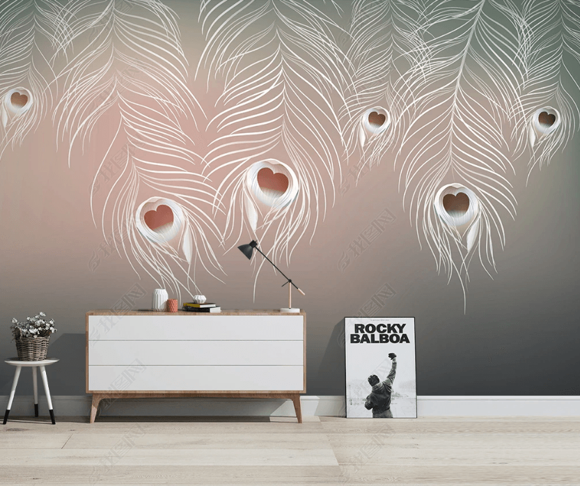 3D Hand Drawn Feather Texture Wall Mural Wallpaper LQH 91- Jess Art Decoration