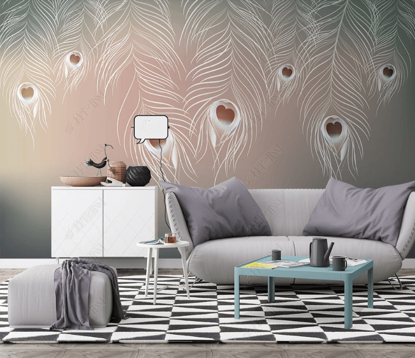 3D Hand Drawn Feather Texture Wall Mural Wallpaper LQH 91- Jess Art Decoration