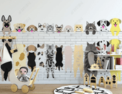 3D Cartoon Cute Animal Dog Wall Mural Wallpaper LQH 126- Jess Art Decoration