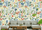 3D Hand Drawn Green Leaf Pattern Wall Mural Wallpaper LQH 302- Jess Art Decoration