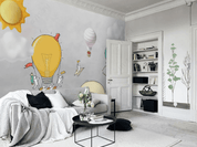 3D Carton Balloon Mountain Wall Mural Wallpaper SWW 147- Jess Art Decoration