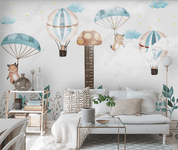 3D Animal Balloon Height Wall Mural Wallpaper SWW 194- Jess Art Decoration