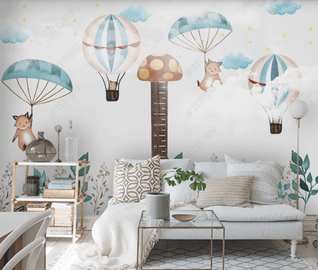 3D Animal Balloon Height Wall Mural Wallpaper SWW 194- Jess Art Decoration