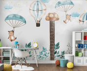 3D Animal Balloon Height Wall Mural Wallpaper SWW 194- Jess Art Decoration