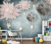 3D Feather Balloon Wall Mural Wallpaper SWW 9- Jess Art Decoration