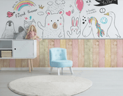 3D Cartoon Animal Wall Mural Wallpaper SWW 234- Jess Art Decoration