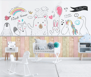 3D Cartoon Animal Wall Mural Wallpaper SWW 234- Jess Art Decoration