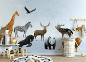 3D Cartoon Animal Wall Mural Wallpaper SWW 113- Jess Art Decoration