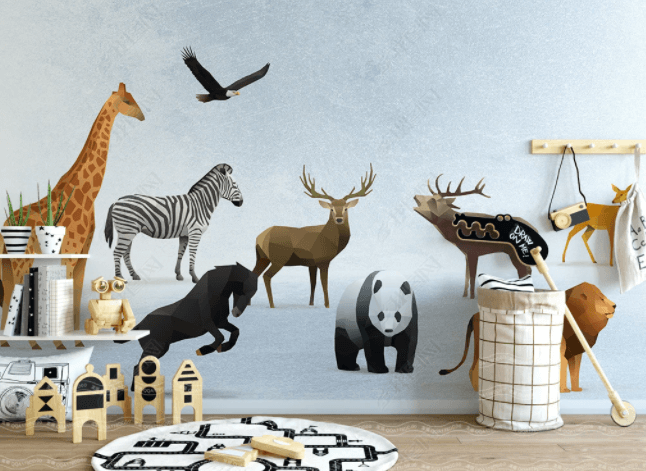 3D Cartoon Animal Wall Mural Wallpaper SWW 113- Jess Art Decoration