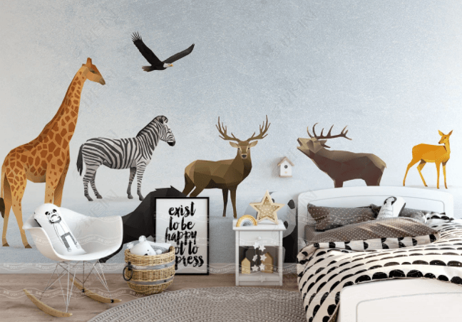 3D Cartoon Animal Wall Mural Wallpaper SWW 113- Jess Art Decoration
