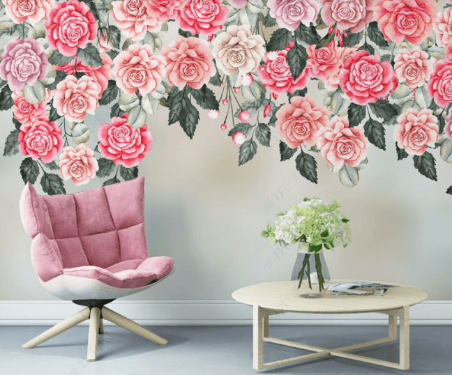 3D Watercolor Vintage Floral Wall Mural Wallpaper  SWW 93- Jess Art Decoration