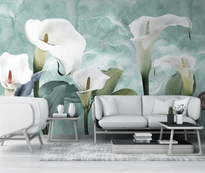 3D Watercolor Calla Lily Wall Mural Wallpaper SWW 212- Jess Art Decoration