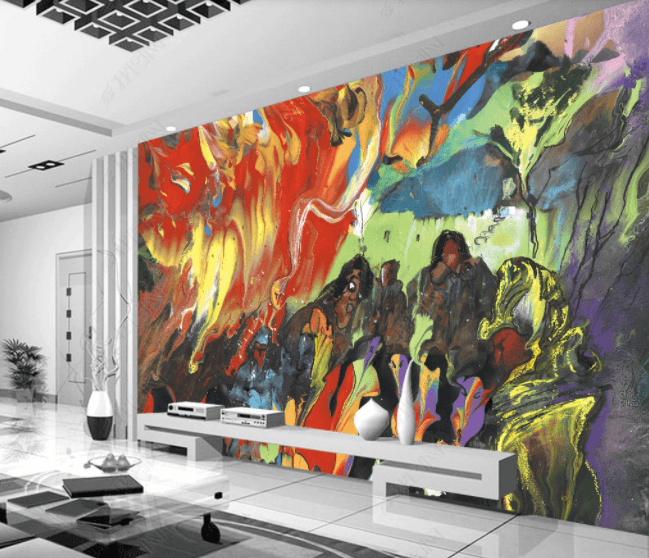 3D Watercolor Colorful Man Landscape Abstract Wall Mural Wallpaper LLL 2404- Jess Art Decoration