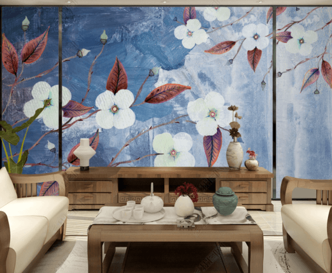 3D Oil Painting White Floral Wall Mural Wallpaper SWW 265- Jess Art Decoration