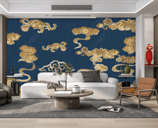 3D Pattern Cloud Gold Abstract Wall Mural Wallpaper LLL 2357- Jess Art Decoration