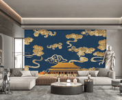 3D Pattern Cloud Gold Abstract Wall Mural Wallpaper LLL 2357- Jess Art Decoration