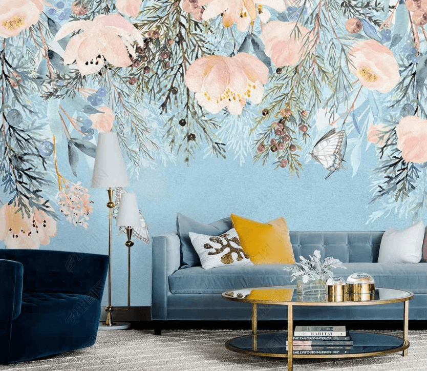 3D Romantic Pine Branch Floral Butterfly Wall Mural Wallpaper GD 4302- Jess Art Decoration