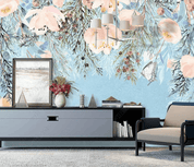 3D Romantic Pine Branch Floral Butterfly Wall Mural Wallpaper GD 4302- Jess Art Decoration