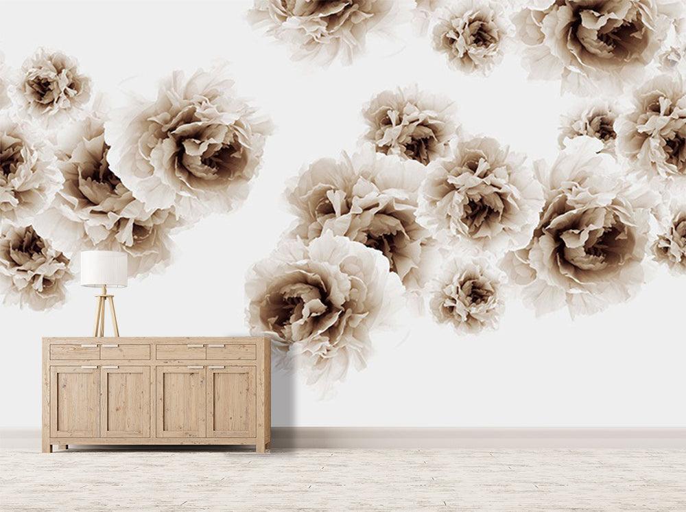 3D black white flowers watercolor wall mural wallpaper 86- Jess Art Decoration