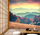3D autumn mountains colorful clouds wall mural  Wallpaper 21- Jess Art Decoration