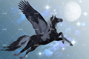 3D Sky Moon Dark Horse Wall Mural Wallpaper 130- Jess Art Decoration