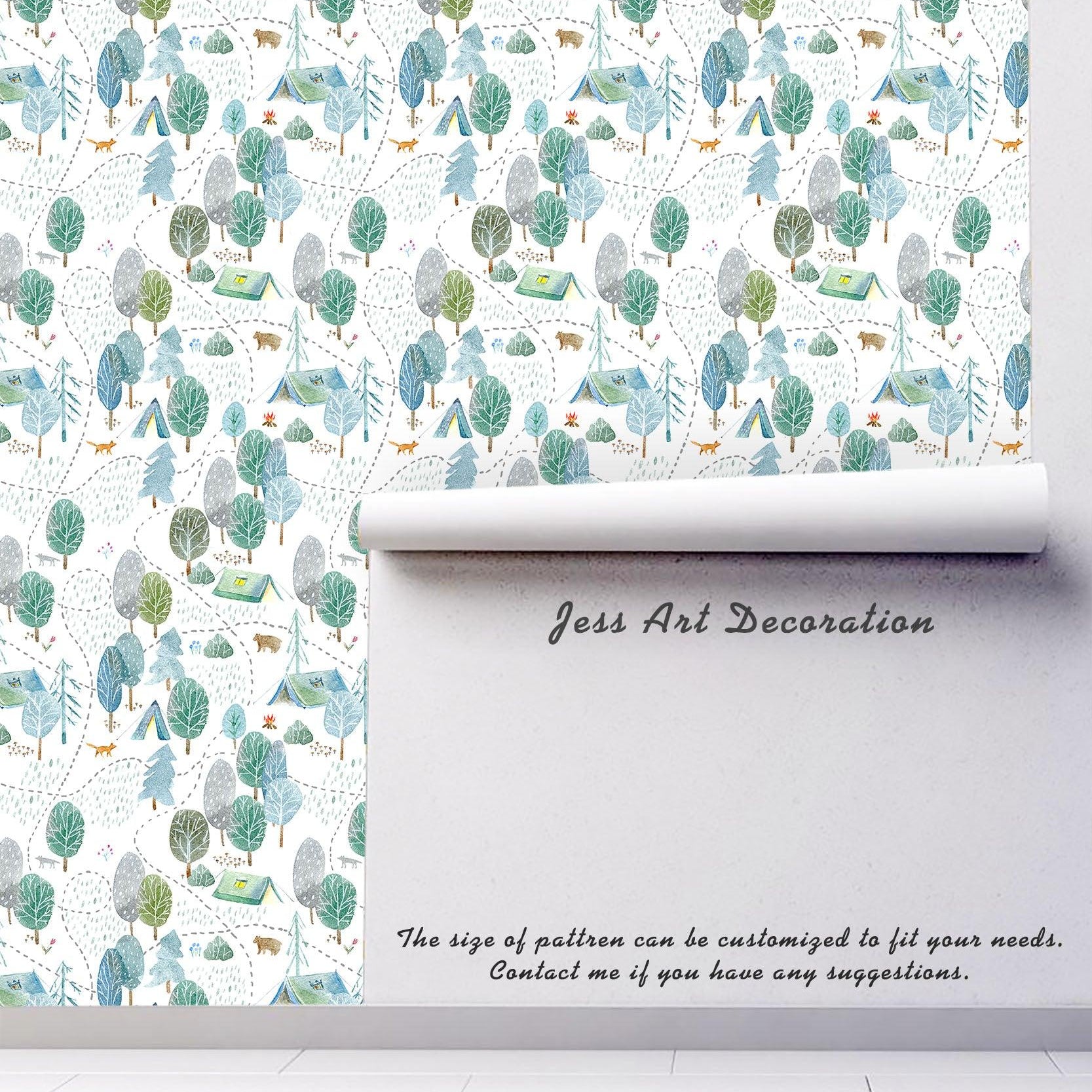 3D Green Tree Wall Mural Wallpaper 26- Jess Art Decoration