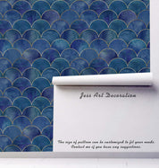 3D Blue Semicircle Wall Mural Wallpaper 32- Jess Art Decoration