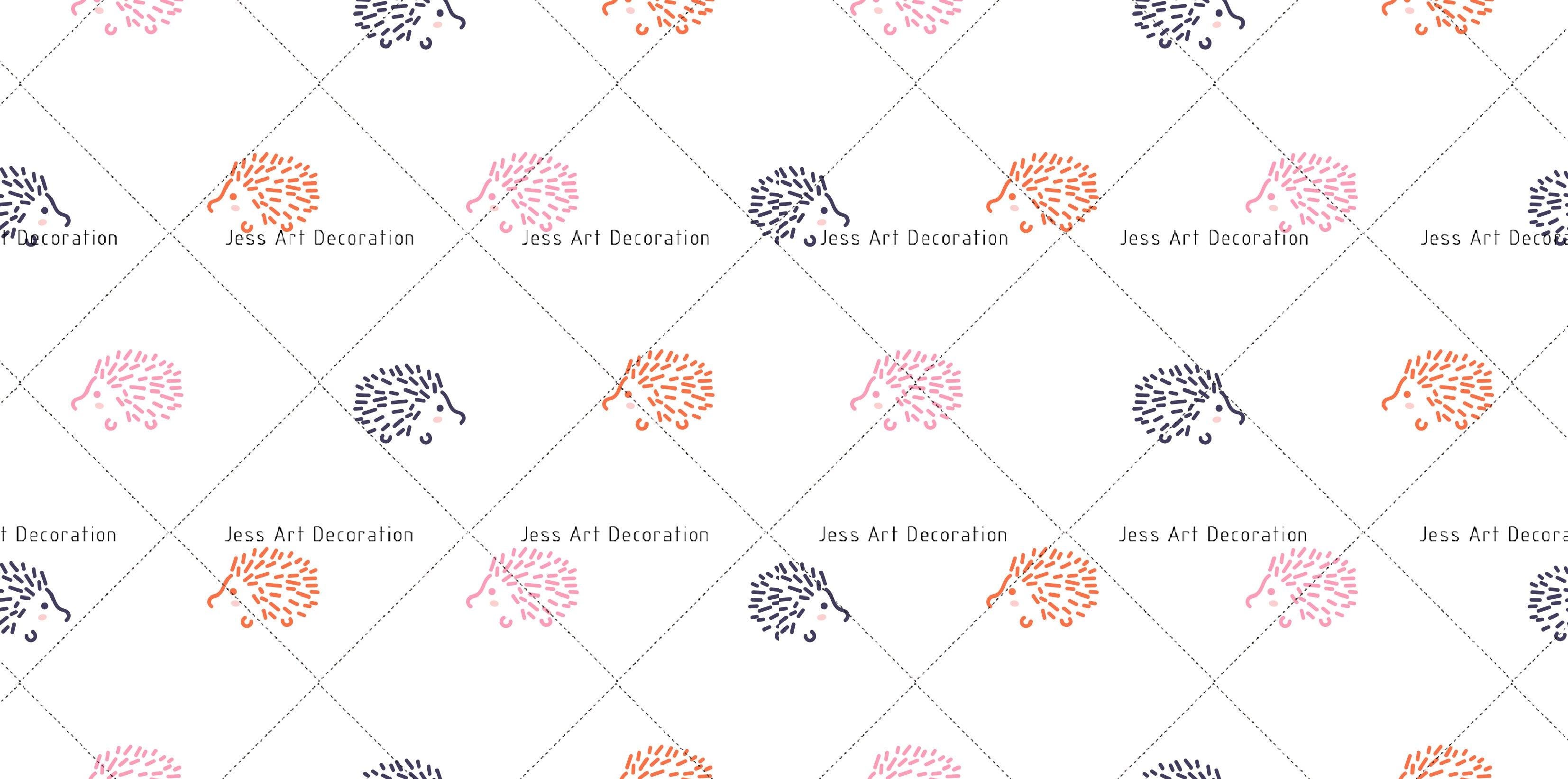 3D Colorful Hedgehog Pattern  Wall Mural Wallpaper 95- Jess Art Decoration