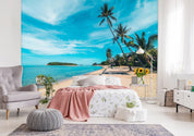 3D Blue Sky Beach 103 Wall Murals