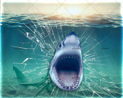 3D Blue Sea Shark Wall Mural Wallpaper 106- Jess Art Decoration