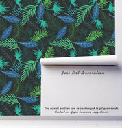 3D Green Blue Leaves Wall Mural Wallpaper 57- Jess Art Decoration