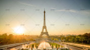 3D Eiffel Tower Dusk Wall Mural Wallpaper 118- Jess Art Decoration