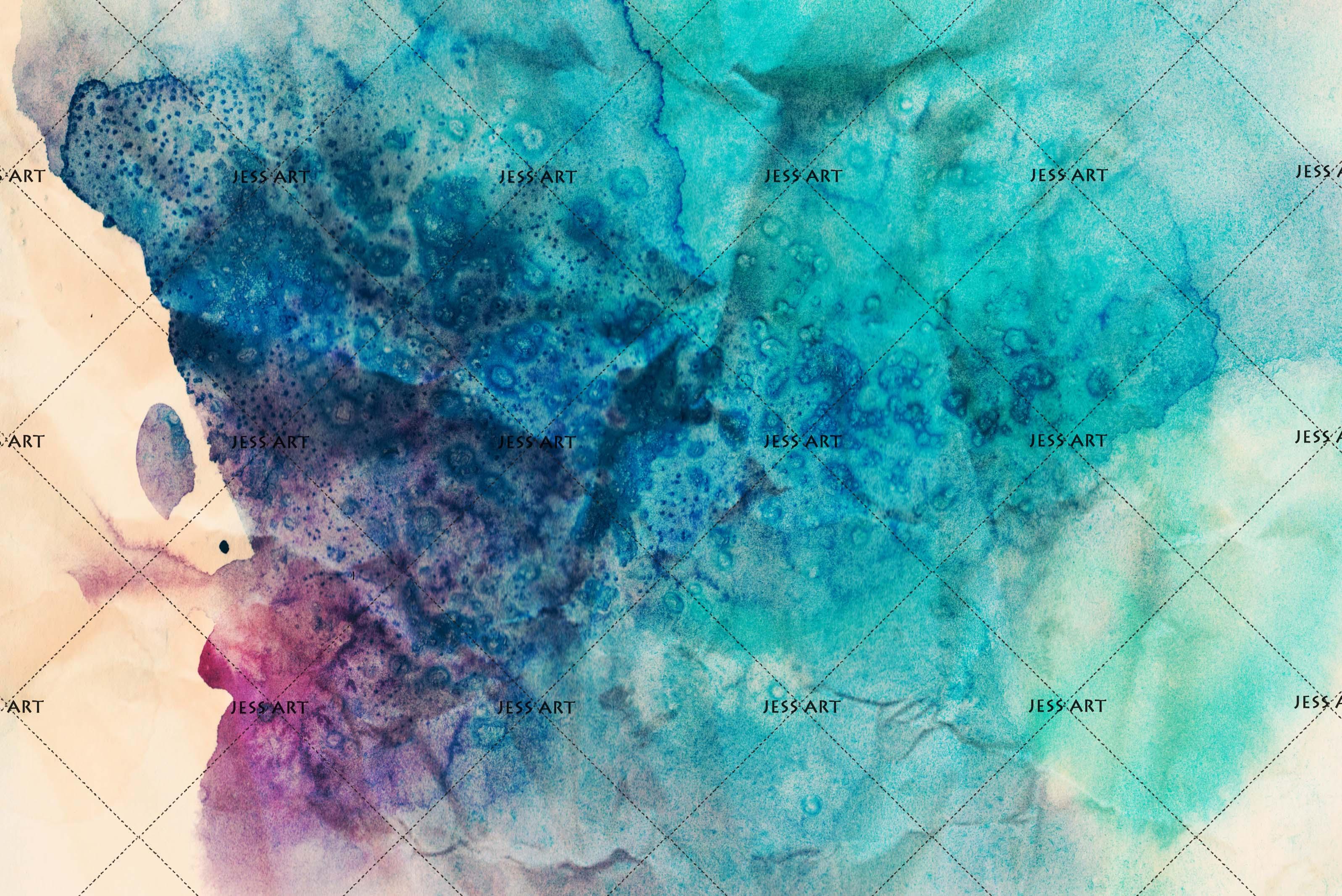 3D Blue Watercolor Quilt Cover Set Bedding Set Pillowcases 109- Jess Art Decoration