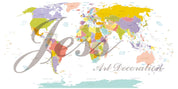 3D Colorful World Map Wall Mural Wallpaper 03- Jess Art Decoration